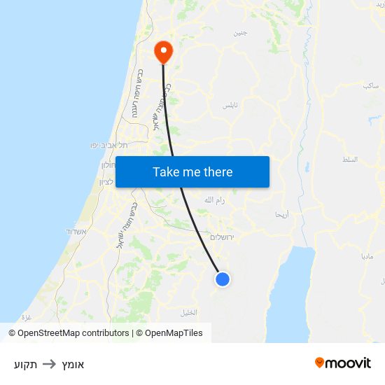 תקוע to אומץ map