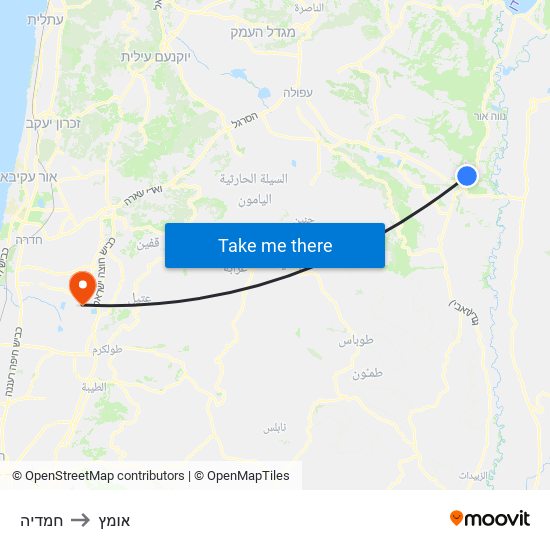 חמדיה to אומץ map