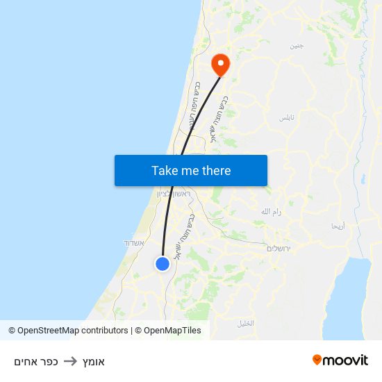 כפר אחים to אומץ map