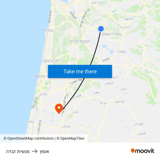 מנשית זבדה to אומץ map