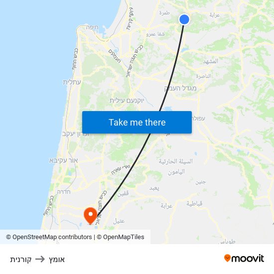 קורנית to אומץ map