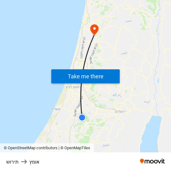 תירוש to אומץ map