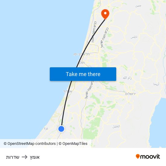 שדרות to אומץ map