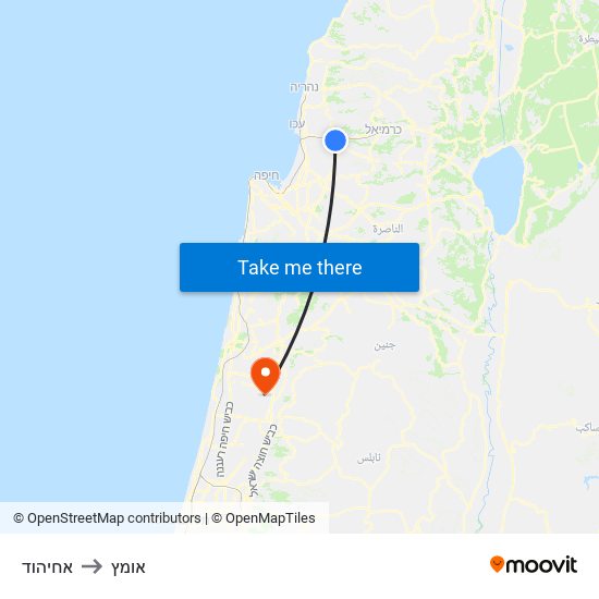 אחיהוד to אומץ map