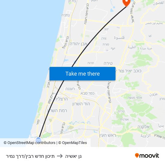 תיכון חדש רבין/דרך נמיר to גן יאשיה map