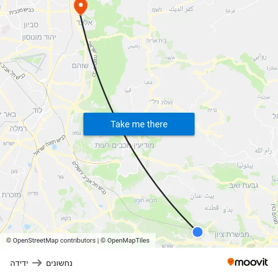 ידידה to נחשונים map