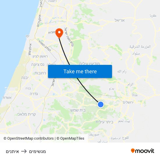 איתנים to מגשימים map