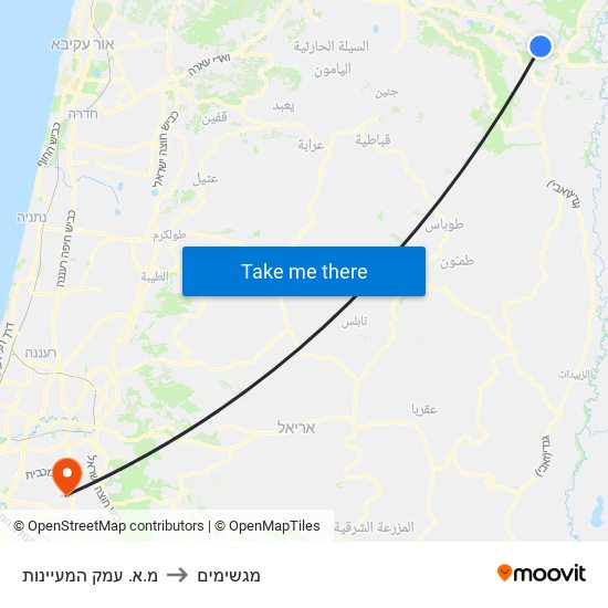 מ.א. עמק המעיינות to מגשימים map