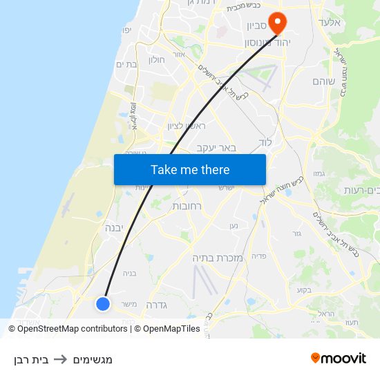 בית רבן to מגשימים map