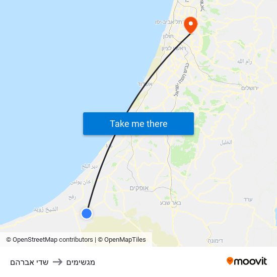 שדי אברהם to מגשימים map