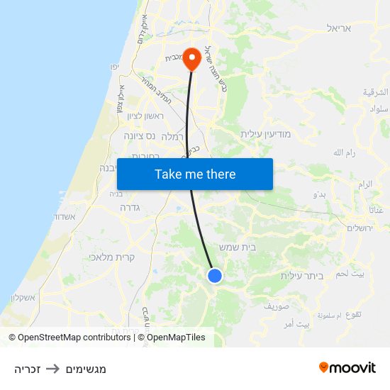 זכריה to מגשימים map