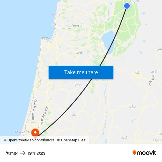 אורטל to מגשימים map