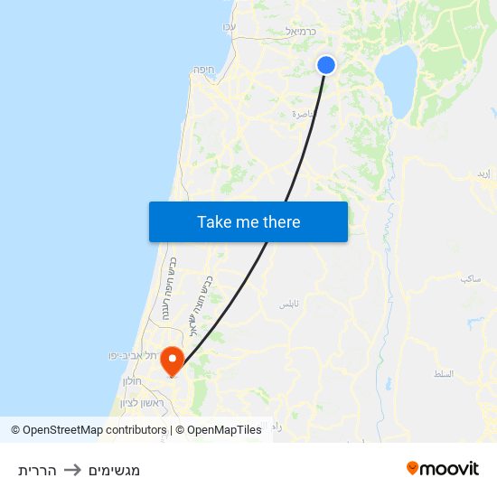 הררית to מגשימים map