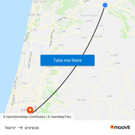 יזרעאל to מגשימים map