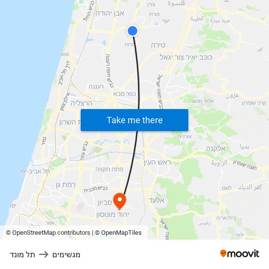 תל מונד to מגשימים map