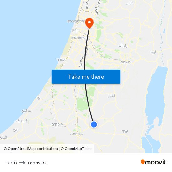 מיתר to מגשימים map