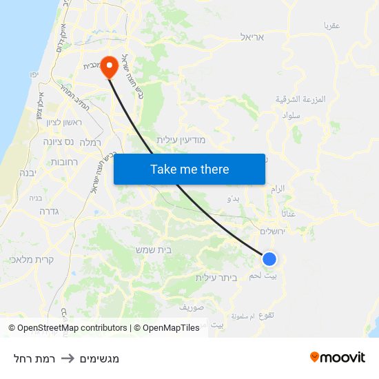 רמת רחל to מגשימים map