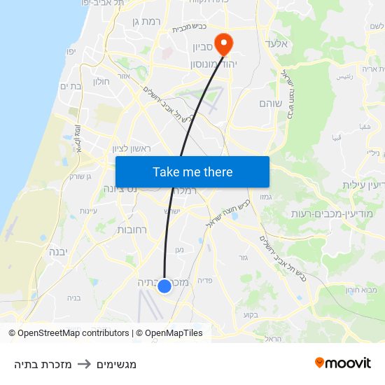 מזכרת בתיה to מגשימים map