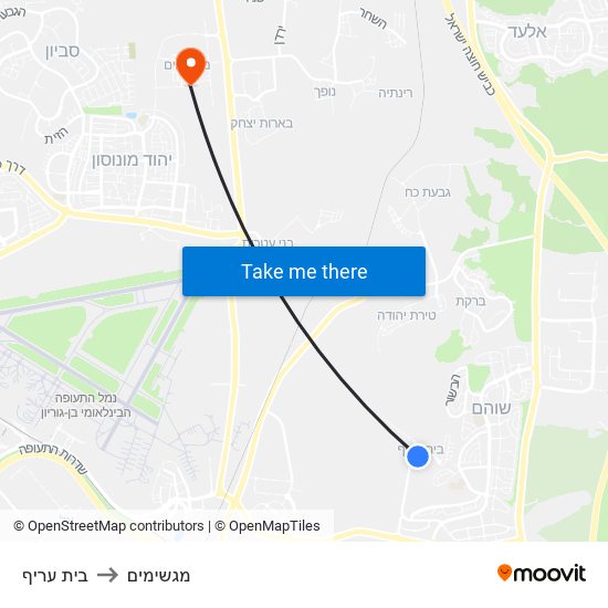 בית עריף to מגשימים map