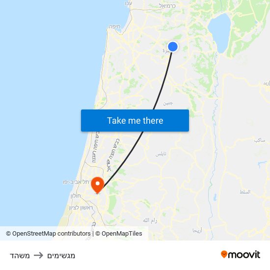 משהד to מגשימים map