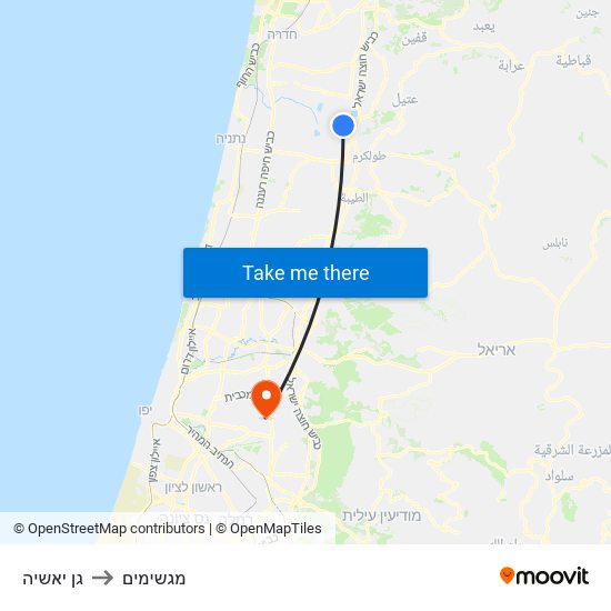 גן יאשיה to מגשימים map