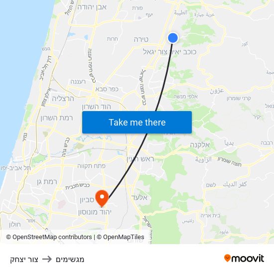 צור יצחק to מגשימים map