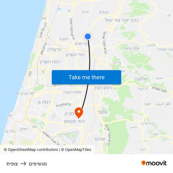 צופית to מגשימים map