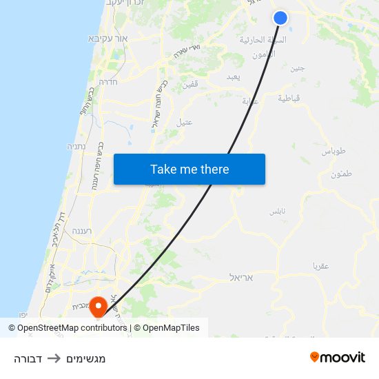 דבורה to מגשימים map