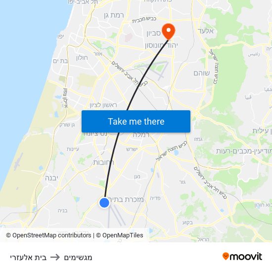 בית אלעזרי to מגשימים map