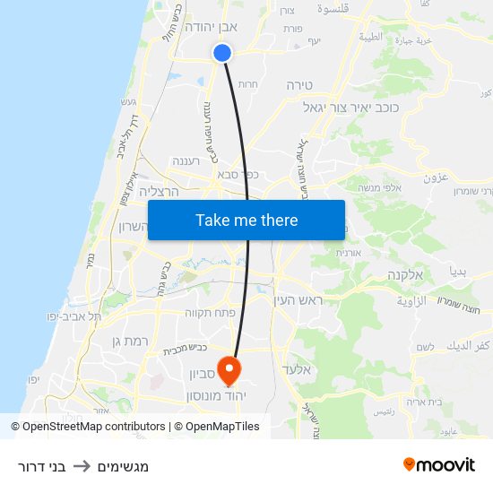 בני דרור to מגשימים map