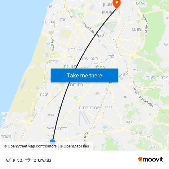 בני עי"ש to מגשימים map