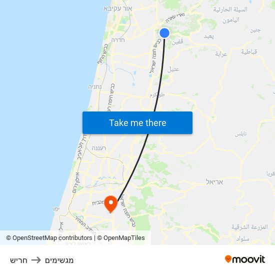 חריש to מגשימים map