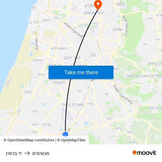 יד בנימין to מגשימים map