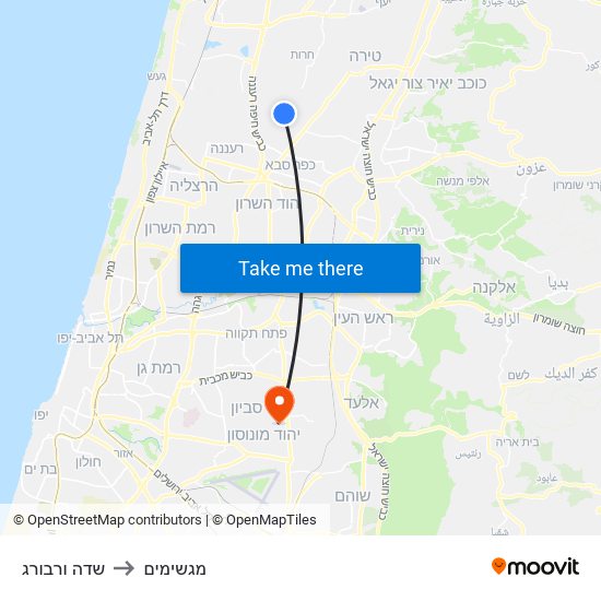 שדה ורבורג to מגשימים map