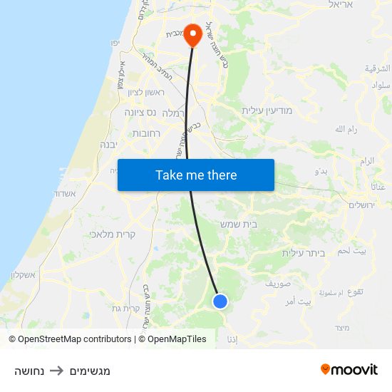 נחושה to מגשימים map