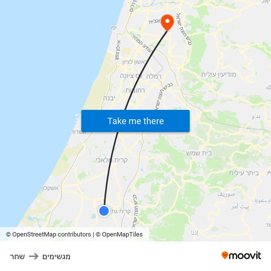 שחר to מגשימים map