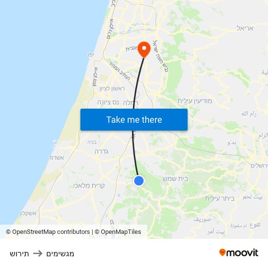 תירוש to מגשימים map