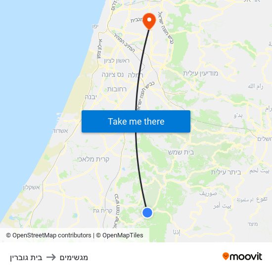 בית גוברין to מגשימים map