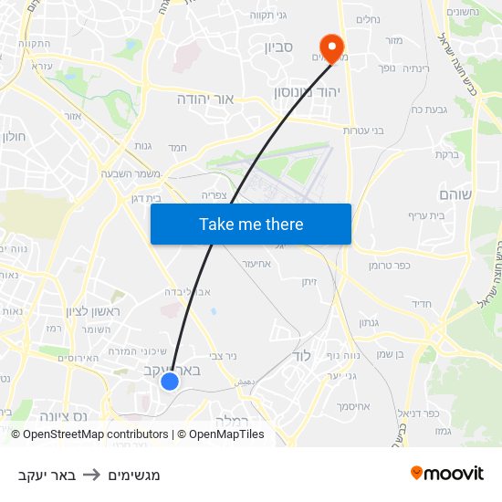 באר יעקב to מגשימים map