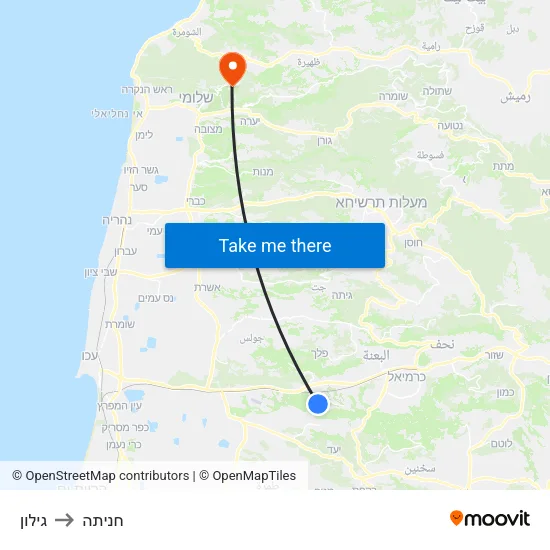 גילון to חניתה map