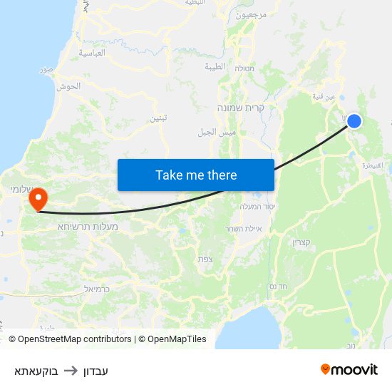 בוקעאתא to עבדון map