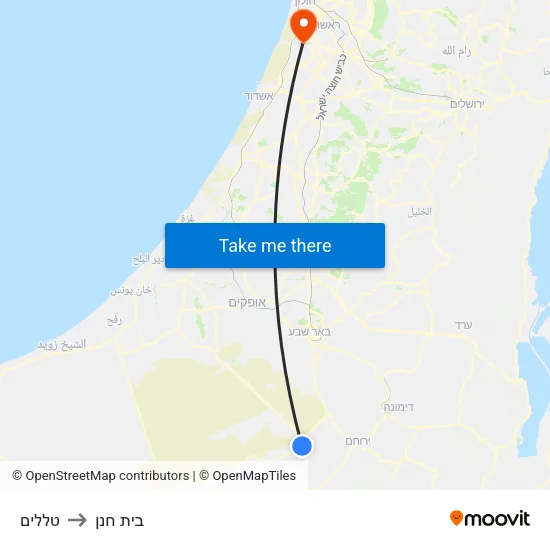 טללים to בית חנן map