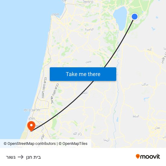 גשור to בית חנן map