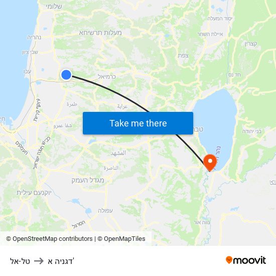 טל-אל to דגניה א' map