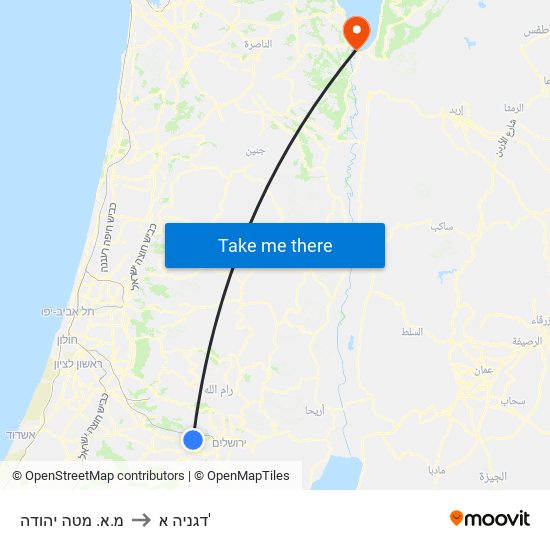 מ.א. מטה יהודה to דגניה א' map