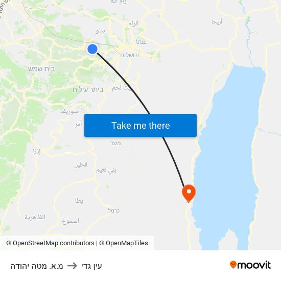 מ.א. מטה יהודה to עין גדי map