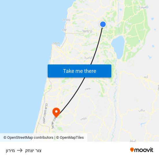 מירון to צור יצחק map