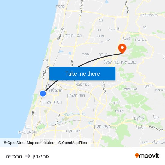 הרצלייה to צור יצחק map