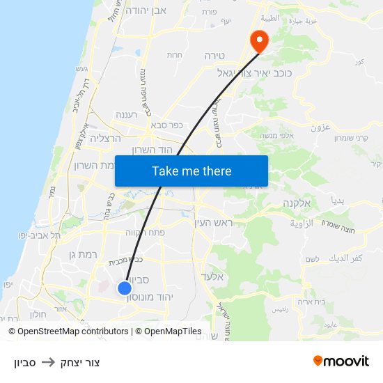 סביון to צור יצחק map