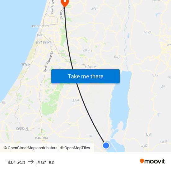 מ.א. תמר to צור יצחק map